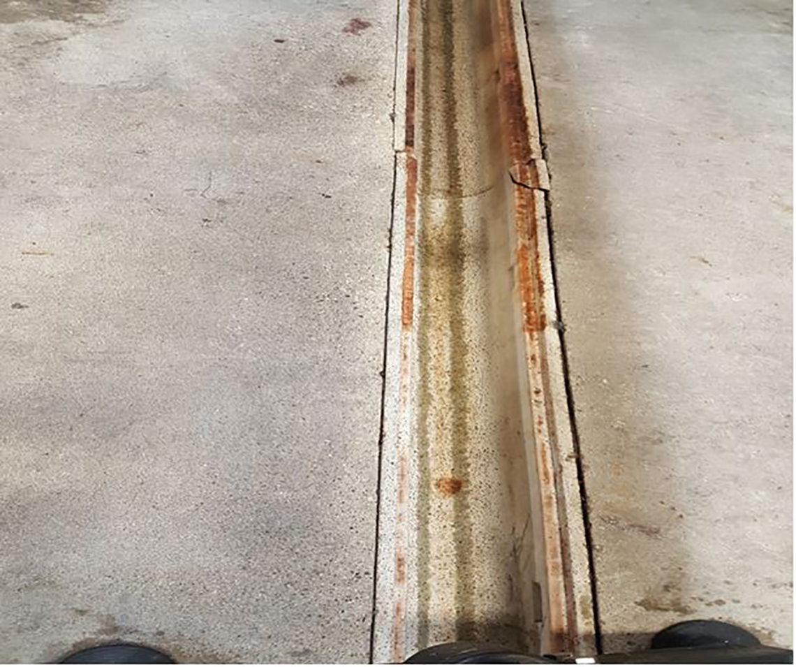 gutter joint in concrete floor