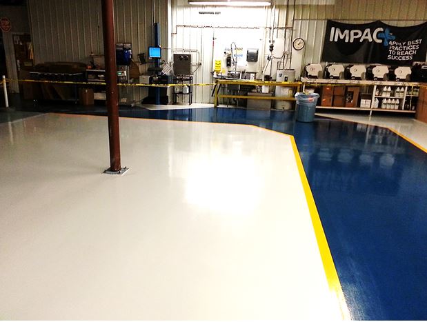 WS Packaging aisles on concrete floor